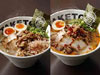 東武オリジナル 勝武士（かつぶし）ラーメン（左）、薩摩とんからラーメン（右）